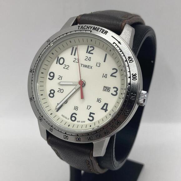 Timex Other - Men’s Timex Tachymeter Weekender T2N637 Brown Leather Band Watch 40mm Working